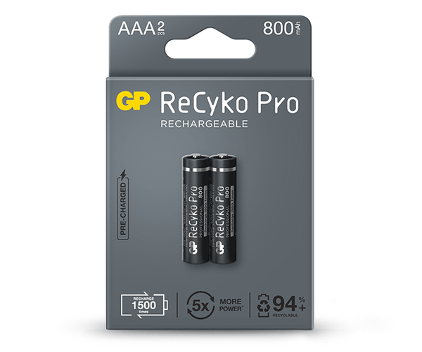 GP ReCyko Pro 800mAh AAA (Paquete de 2 pilas)